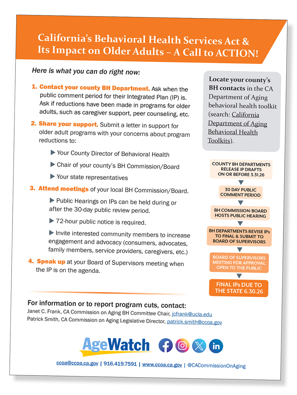 California’s Behavioral Health Services Act & Its Impact on Older Adults – A Call to ACTION!